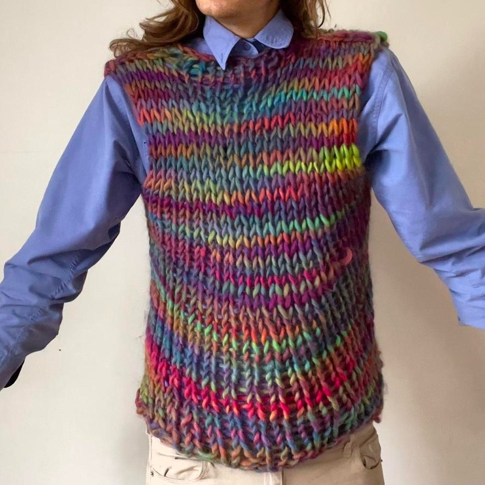 Knit Top Rainbow Tank Fairy Blouse Festival Summer Outfit